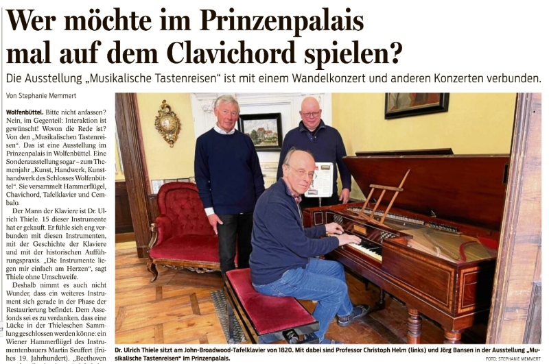 Wer möchte im Prinzenpalis mal auf dem Clavichord spielen?